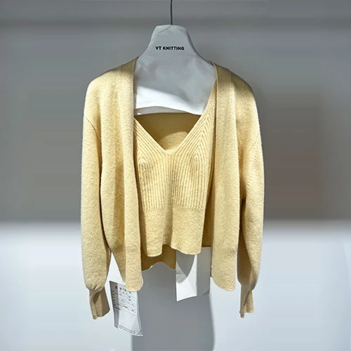 Knitted Two Piece Set Top And Cardigan