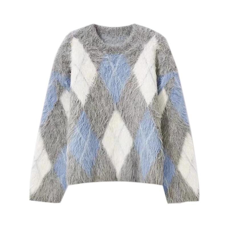 Ladies Designer Mohair Blend Yarn Tie Dye Sweater