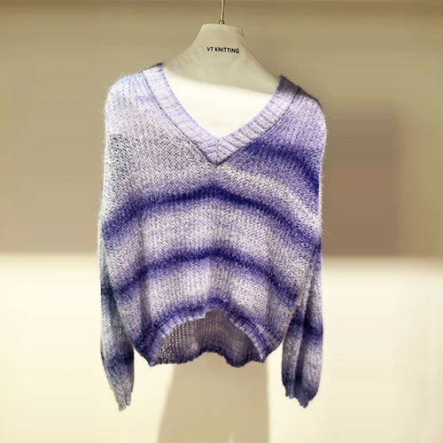 Purple Cerw Neck Sweater