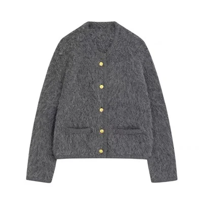 Ladies Designer Striped Sweater Coat