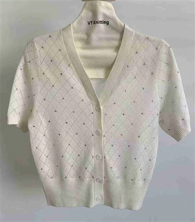 Pressed Diamond Knit Cardigan